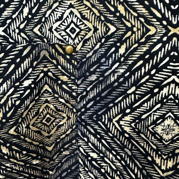 Catherines Button Up Shirt 26/28W Top Womens 3X Blue Tan White Pockets V Neck - Picture 5 of 8